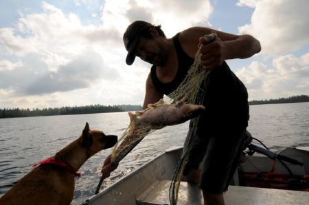 An Algonquin fisher in Barriere Lake's territory.