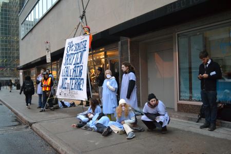 Climate Justice Montreal "Fracks" Quebec Oil and Gas Producers Conference 