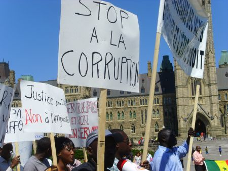 Senegalese-Canadians started their demonstration on Parliament Hill.