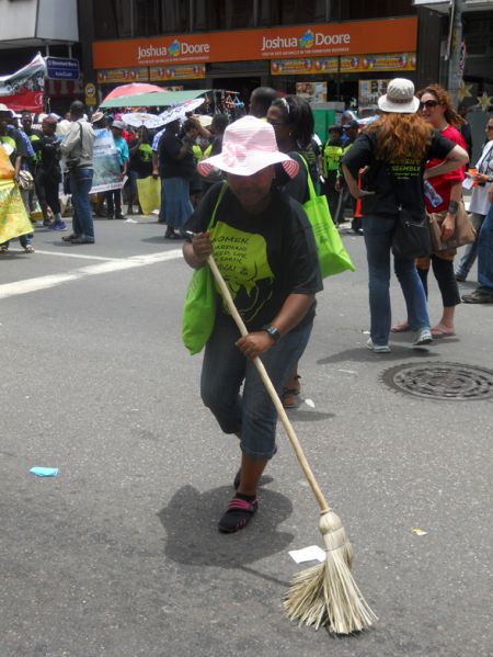 "I want to sweep away all the ones who pollute the air," said one representative from the South Africa Rural Women's convergence.