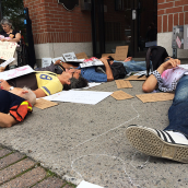 Die-in at Mulcair's Office to Denounce NDP’s Position on Israel