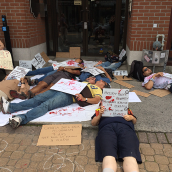 Die-in at Mulcair's Office to Denounce NDP’s Position on Israel