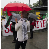 Despite Heavy Rain, Montrealers took to the Streets to Call for the Boycott, Divestment and Sanction against Israeli apartheid