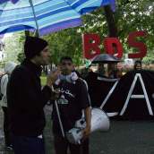 Despite Heavy Rain, Montrealers took to the Streets to Call for the Boycott, Divestment and Sanction against Israeli apartheid