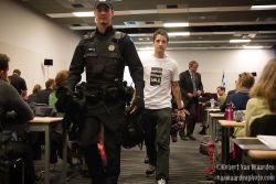 Montrealers disrupt "anti-democratic" pipeline hearings