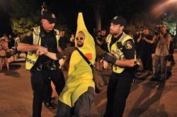 Banane Rebelle in an equally absurd arrest on May 24