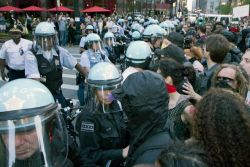 Outside McCormick Place before mass arrests occurred on May 22