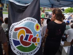 Father's day gathering at the support center for migrant workers in Saint-Rémi. 